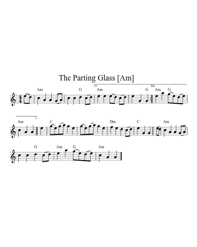 The Parting Glass   [Am] (Version 2)