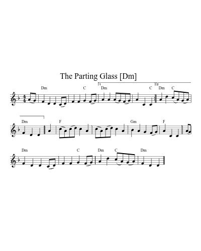 The Parting Glass   [Dm]