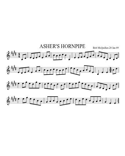 ASHER'S HORNPIPE sheet music preview