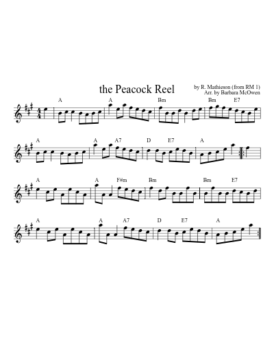 the Peacock Reel sheet music preview