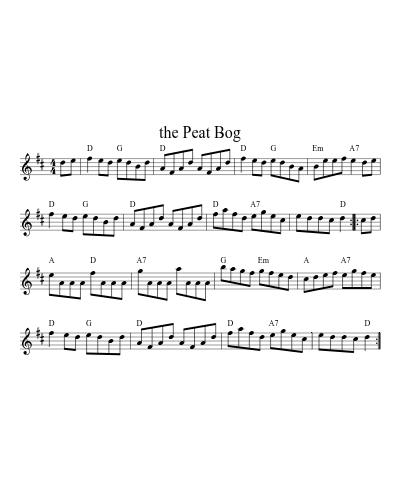 the Peat Bog sheet music preview