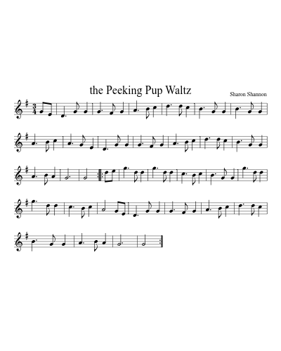 the Peeking Pup Waltz sheet music preview