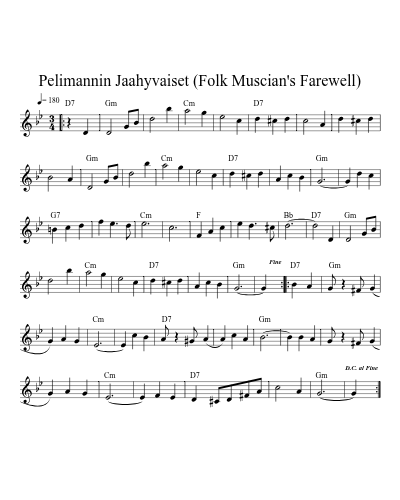 Pelimannin Jaahyvaiset (Folk Muscian's Farewell)