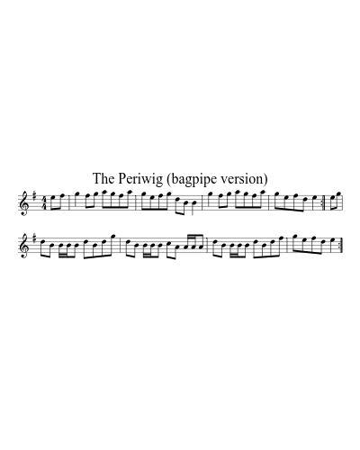 The Periwig (bagpipe version) sheet music preview