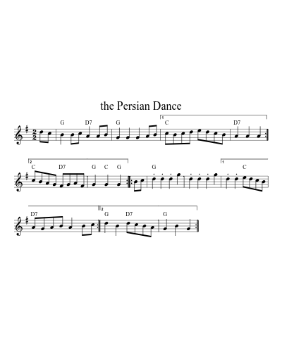 the Persian Dance sheet music preview