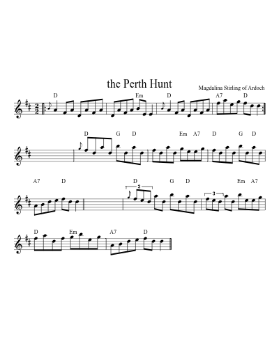 the Perth Hunt sheet music preview