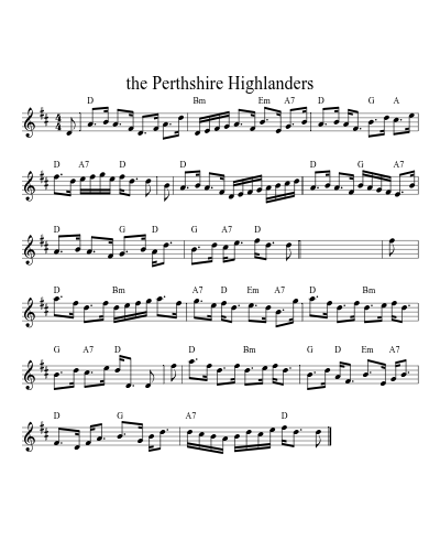 the Perthshire Highlanders sheet music preview