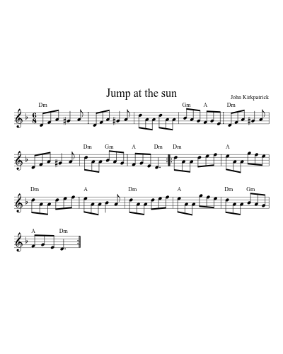 Jump at the Sun (Version 2) sheet music preview
