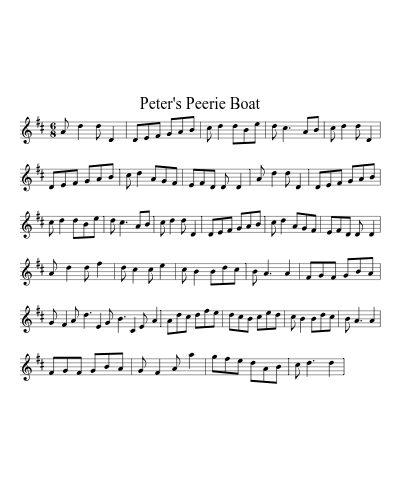 Peter's Peerie Boat (Version 8) sheet music preview