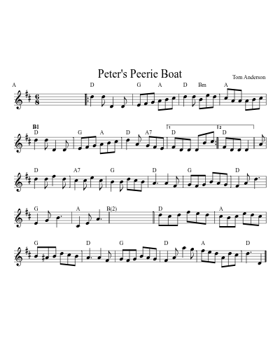 Peter's Peerie Boat (Version 9) sheet music preview
