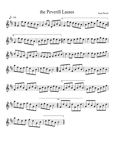the Peverill Lasses sheet music preview