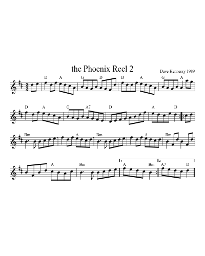 the Phoenix Reel 2 sheet music preview