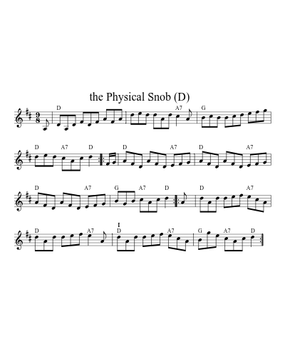 the Physical Snob   (D) sheet music preview