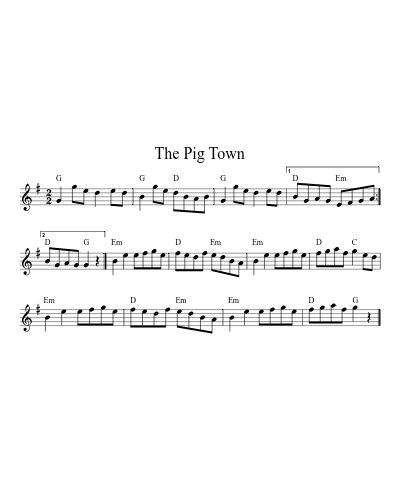 The Pig Town (Version 2) sheet music preview