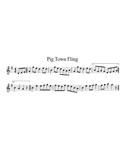 Pig Town Fling (Version 8) sheet music preview