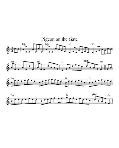 Pigeon on the Gate (Version 8) sheet music preview