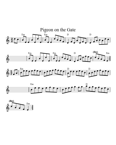 Pigeon on the Gate (Version 9) sheet music preview