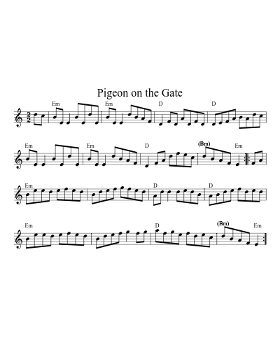 Pigeon on the Gate (Version 17) sheet music preview