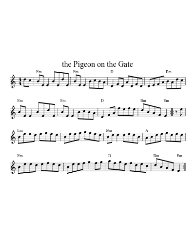 The pigeon on the gate (Version 6) sheet music preview