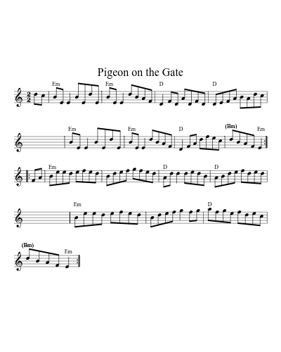 Pigeon on the Gate (Version 31) sheet music preview