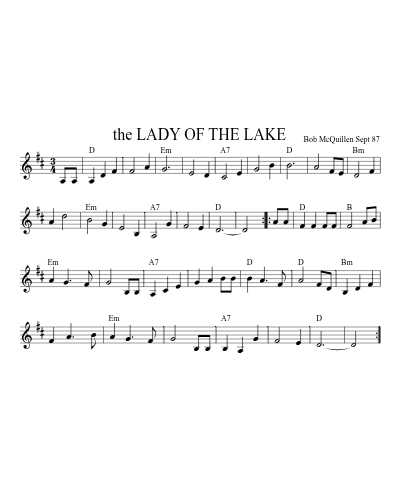 the LADY OF THE LAKE sheet music preview