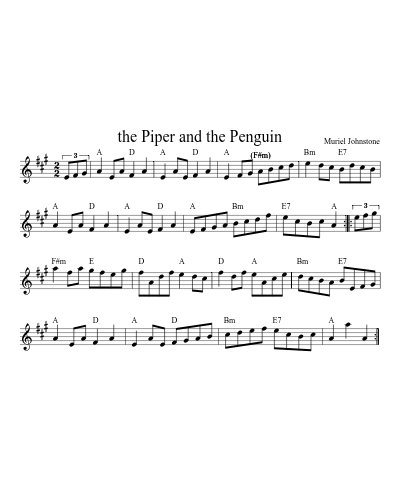 the Piper and the Penguin sheet music preview