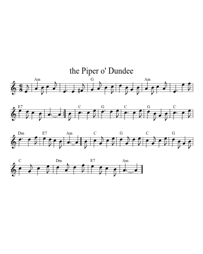 the Piper o' Dundee (Version 5) sheet music preview