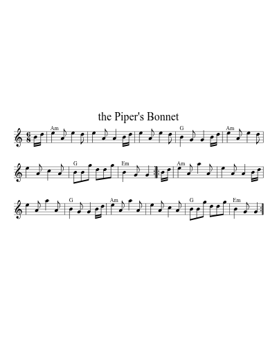 The piper's bonnet (Version 3) sheet music preview