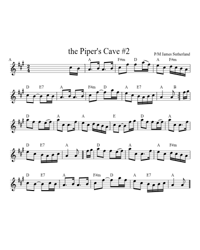 the Piper's Cave  #2 sheet music preview
