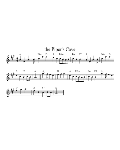 the Piper's Cave (Version 3) sheet music preview