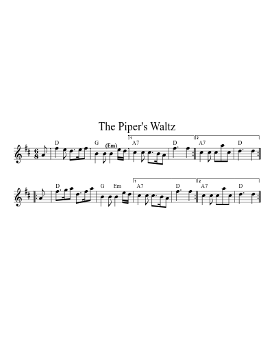 The Piper's Waltz (Version 5) sheet music preview