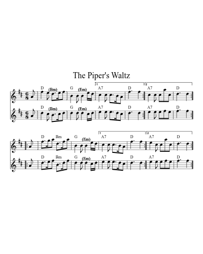 The Piper's Waltz (Version 6) sheet music preview