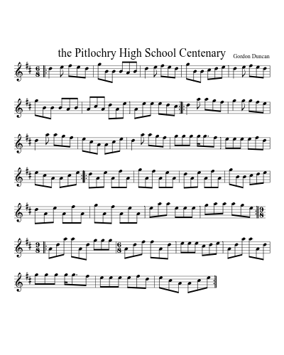the Pitlochry High School Centenary sheet music preview