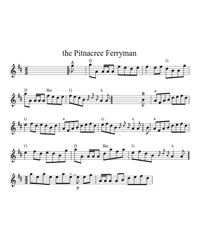 The Pitnacree ferryman (Version 2) sheet music preview