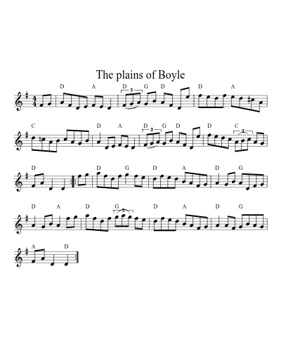 The plains of Boyle (Version 3) sheet music preview