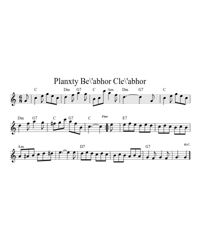 Planxty Be\'abhor Cle\'abhor (Version 2)