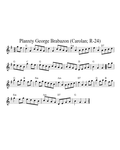 Planxty George Brabazon (Carolan; R-24)