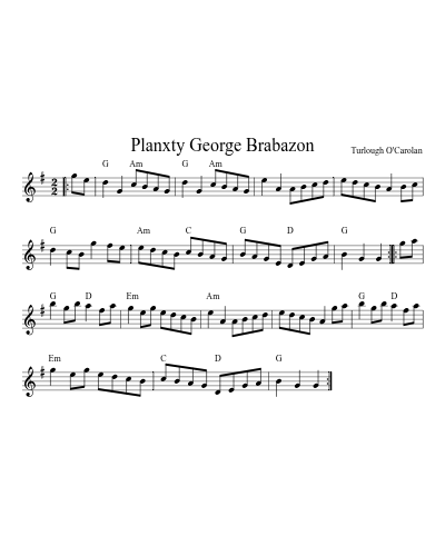 Planxty George Brabazon (Version 9) sheet music preview