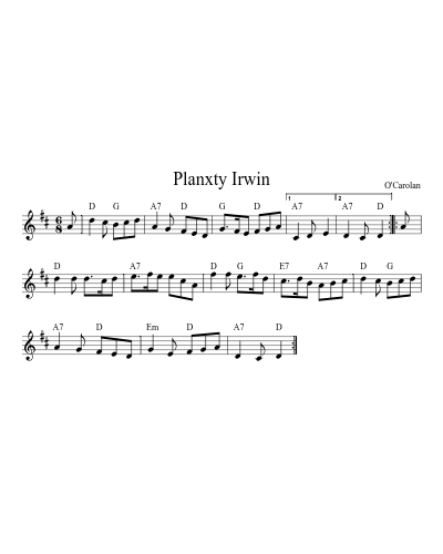 Planxty Irwin (Version 9) sheet music preview