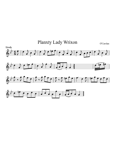 Planxty Lady Wrixon (Version 6)