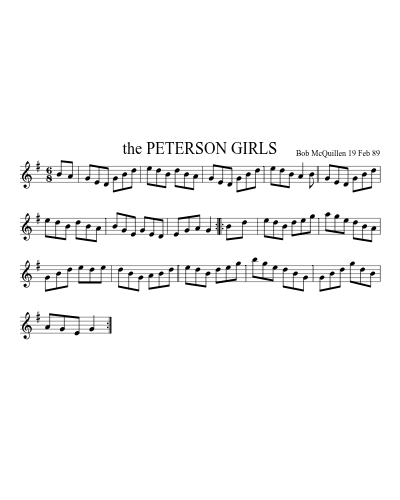 the PETERSON GIRLS sheet music preview