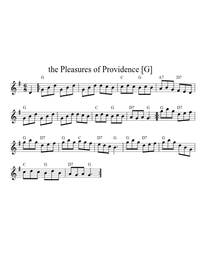 The Pleasures of Providence   [G] (Version 3)