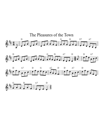 The Pleasures of the Town sheet music preview