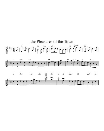 The Pleasures of the Town (Version 5) sheet music preview