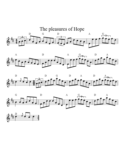The pleasures of Hope (Version 4) sheet music preview