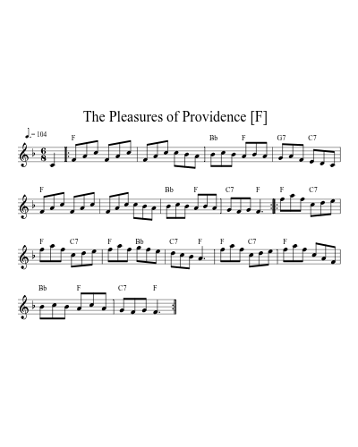 The Pleasures of Providence   [F] (Version 2) sheet music preview