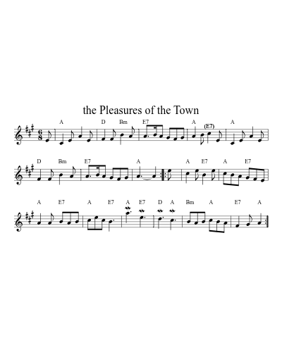 The Pleasures of the Town (Version 11) sheet music preview