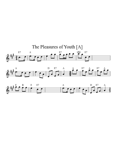 The Pleasures of Youth  [A] (Version 2) sheet music preview