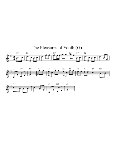 The Pleasures of Youth  (G) sheet music preview