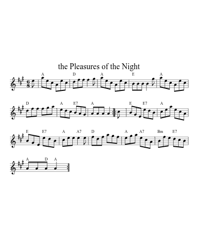 the Pleasures of the Night (Version 2) sheet music preview